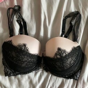 Pink and black lace Victoria secret bra